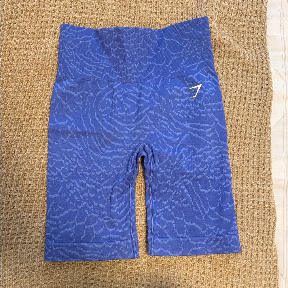 Gymshark High-Waist Blue Seamless Bike Shorts